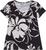 Blusa feminina decote v 100% algodão várias estampas p ao xgg malwee Preto floral