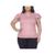 Blusa feminina plus size canelada manga curta três babados roupas femininas Terracota