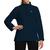 Blusa Fleece Muvin Feminina Gola Alta com Zíper - Seca Rápido - Proteção UV50 Treino Exercícios Academia Frio Inverno Azul marinho