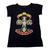 Blusa Guns N' Roses Gatos Gatinhos Blusinha Camiseta Banda Rock Feminino Sfm827 Preto