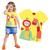 Blusa Infantil Feminino em Meia Malha Bichinhos Kyly Amarelo vibrante