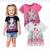 Blusa Infantil Feminino em Meia Malha Manga Curta Dinossauro Kyly Marinho