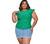 Blusa laise plus size cavada babado gola rasa Laranja