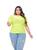 Blusa laise plus size manga curta bufante moda feminina casual Verde musgo