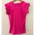 Blusa manga babado cavada canelado feminina moda Rosa