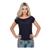 Blusa Manga Dryfit Feminina Soltinha Gola Canoa U Atacado Azul royal