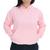 Blusa Moletom Canguru Flanelado Feminino Liso Rosa