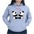 Blusa Moletom Feminino Canguru Flanelado Casual 2 Panda Cinza