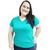 Blusa Plus Size Camiseta Feminina De Viscolycra  Até G4 Verde, Jade