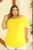 Blusa plus size ciganinha caída no ombro - vários modos de usar Amarelo liso