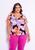 Blusa Plus Size Estampada Floral Roxo