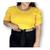 Blusa plus size feminina tecido canelado manga curta princesa Amarelo