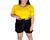 Blusa plus size manga curta princesa malha canelada moda feminina Amarelo