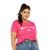 Blusa Plus Size T-shirt Moda Blogueira  New york pink