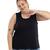 Blusa Regata Feminina Canelada Alça Larga Fresquinha Plus Size Oversized 3055A Preto