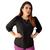 Blusa Social Feminina Manga 3/4 Bufante Camisa Elegante Preto