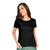 Blusa Suede Feminina T-shirt Blusinha Básica Manga Curta Preto