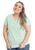 Blusa T-shirt Básica Baby Look Decote V Feminina Plus Size 3013.6A Verde