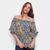 Blusa Top Moda Ombro a Ombro Floral Ampla Feminina Azul