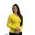 Blusa Tricot Básica De Elastano Gola V Sueter Feminino Liso Amarelo