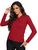 Blusa Tricot Feminina Sueter Gola V Manga Longa Vinho