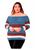 Blusa Tricot Plus Size Feminina Frio Listras Moda Inverno Azul, Vinho