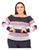 Blusa Tricot Plus Size Feminina Frio Listras Moda Inverno Preto, Rosê