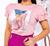 Blusa tshirt feminina poá manga dois babados aplicação estampas diversas Diversas