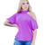 Blusa viscolycra gola alta recorte no ombro manga curta feminino casual Mostarda