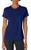 Blusinha Básica Feminina de Algodão Fashion  Slim Fitness Azul marinho