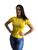 Blusinha Feminina Baby Look Blusa Lisa Camiseta T Shirt Amarelo