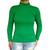 Blusinha Feminina Gola Alta Manga Longa Justa Lisa Cores Sortidas Canelado Pp ao Plus Size Verde