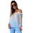 Blusinha Feminino Ciganinha Detalhes Renda Guipir Manga Longa Ombro a Ombro ref 2748 Branco