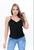 Blusinha regata feminina em crepe social sem bojo Preto