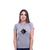 Blusinha T-shirt  baby Look  Feminina Gola redonda algodão Cinza