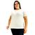 Blusinha Tshirt Longline Plus Size Viscolycra Sobre Legging Moda Feminina Branco