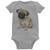 Body Bebê Cachorro Pug - Foca na Moda Cinza