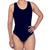 Body Casual Nadador com Bojo Feminino Plus Size em Suplex Liso Confortável Marinho