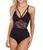 Body em Microfibra Strappy com Renda Vellfer Preto