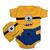 Body Fantasia Minions Bebê Feminino Masculino Touca Lacinho Azul