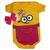 Body Fantasia Minions Bebê Feminino Masculino Touca Lacinho Rosa