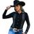 Body Feminino Roz Country com Brilho Preto