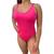 Body Maiô Padrão Feminino Bori Collant De Praia Piscina Plus Size Pink