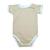 Body manga curta bebê minimalista unissex malha 100% algodão Caqui
