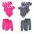 Body Mijao Roupas Bebe Moletinho Kit 4 pcs Maternidade Rosa pink