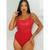 Body paetê feminino frontal alça extra fina elegante Vermelho