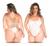 Body Plus Size Renda Transparente Com ajustes nas Laterais Branco