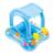 Boia Bote Bebê Cobertura  Fralda Infantil Inflável Proteção Azul chocalho