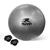 Bola de Pilates 65 cm Muvin  Com Bomba  Antiestouro  Suporta até 300kg  Ginástica  Yoga Fitness + Luva EVA Cinza
