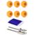 Bola de Ping Pong Kit C/6 Bolas 3 Estrelas Vollo + Rede C/Par de Suporte Laranja